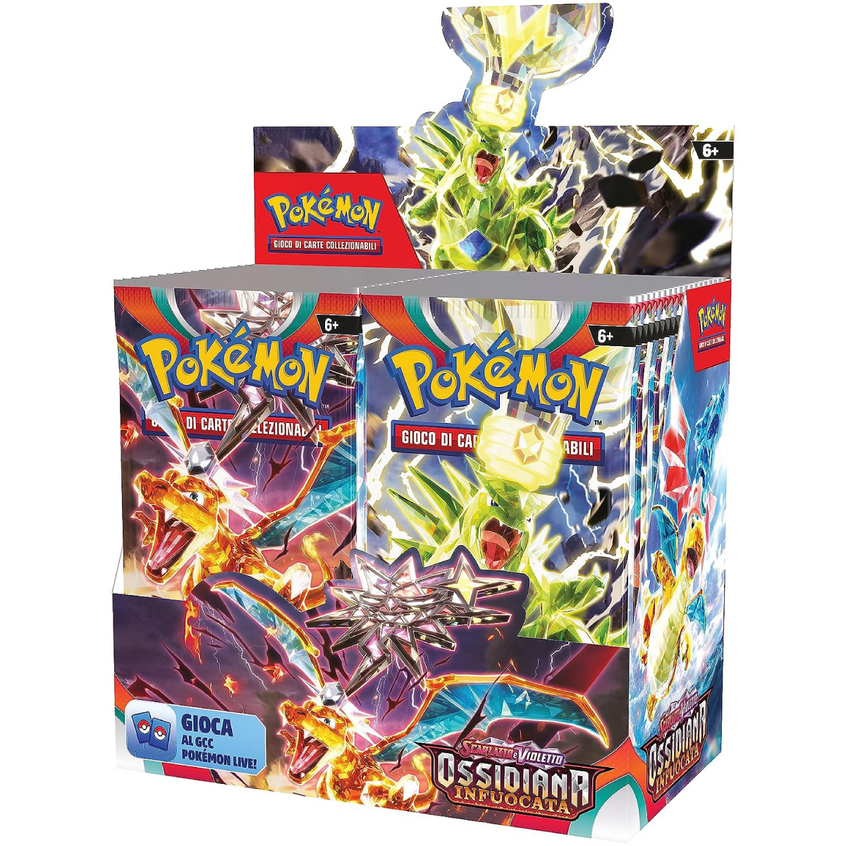 pokemon gcc - pokemon scarlatto e violetto ossidiana infuocata - box 36 bustine (ita)  - pk61340