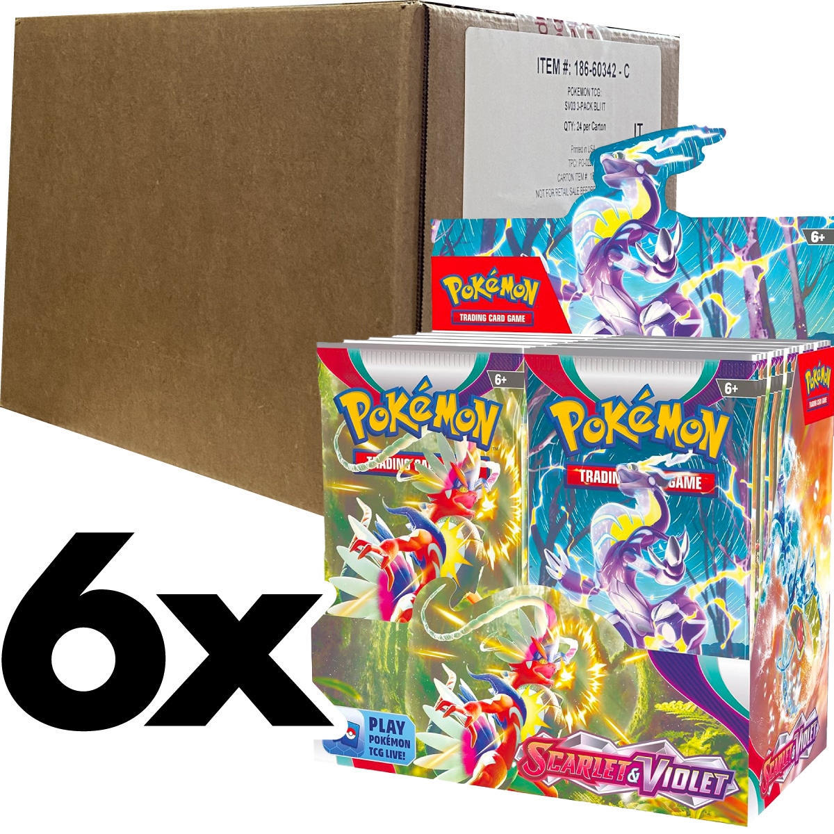 pokemon gcc - pokemon scarlatto e violetto  - case sigillato 6x box da 36 bustine (ita)