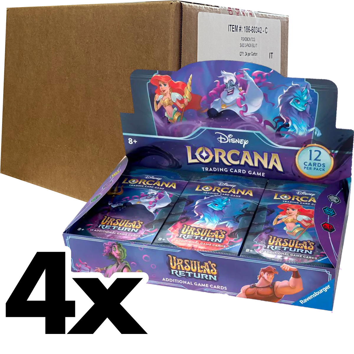 lorcana - il ritorno di ursula - case sigillato 4x box 24 buste (ita)