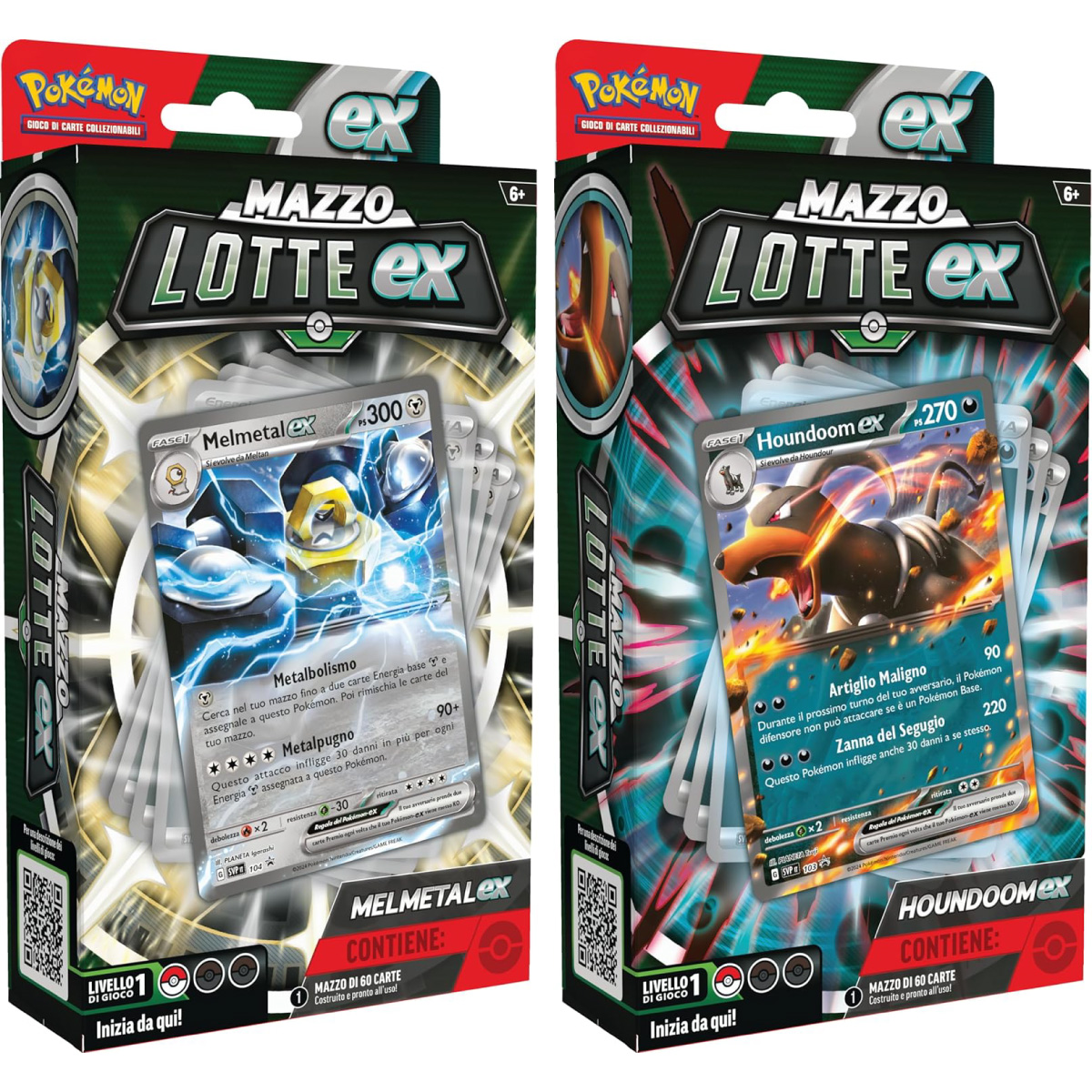 pokemon gcc - mazzi lotta ex - melmetal-ex e houndoom-ex (ita)