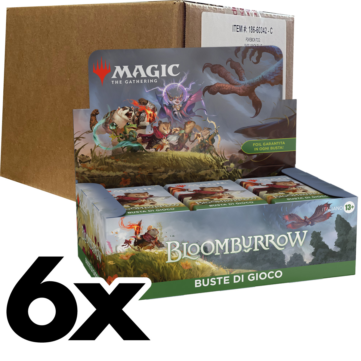 magic the gathering - bloomburrow - busta di gioco - case sigillato 6x box 36 buste (ita)