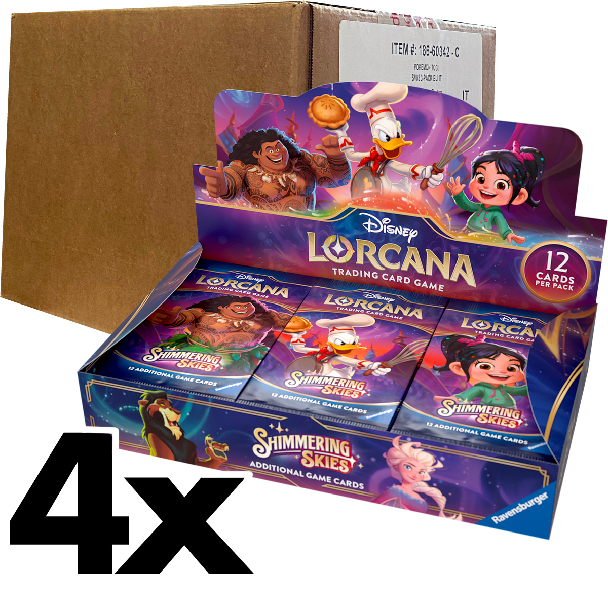 lorcana - shimmering skies - case sigillato 4x box 24 buste (eng)