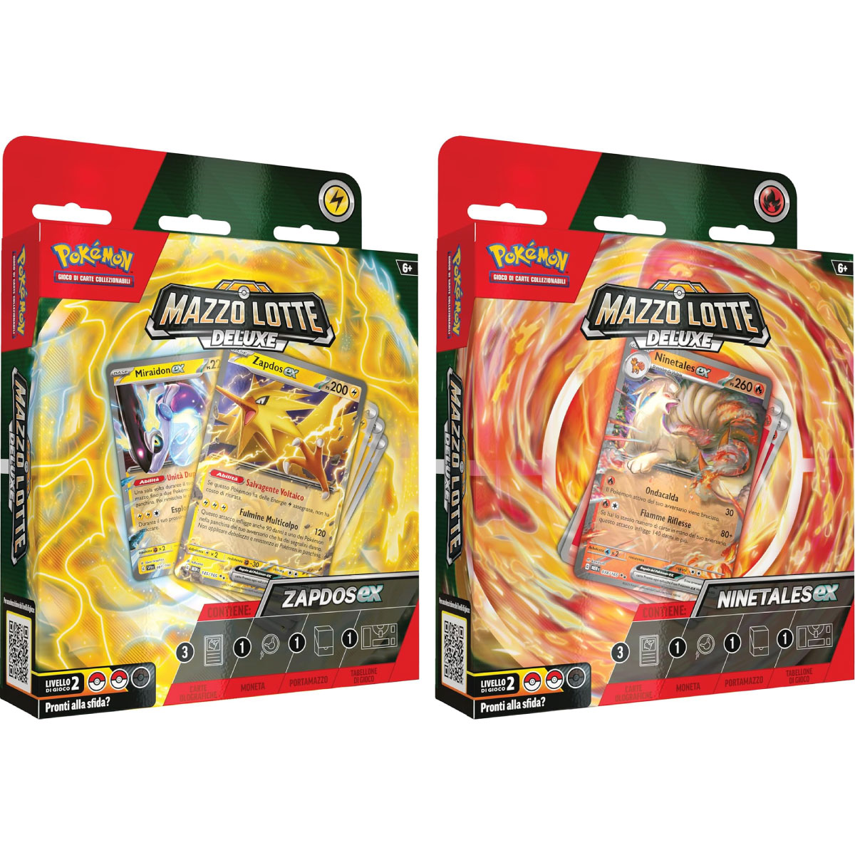 pokemon mazzi lotta deluxe - ninetales-ex e zapdos-ex (ita)