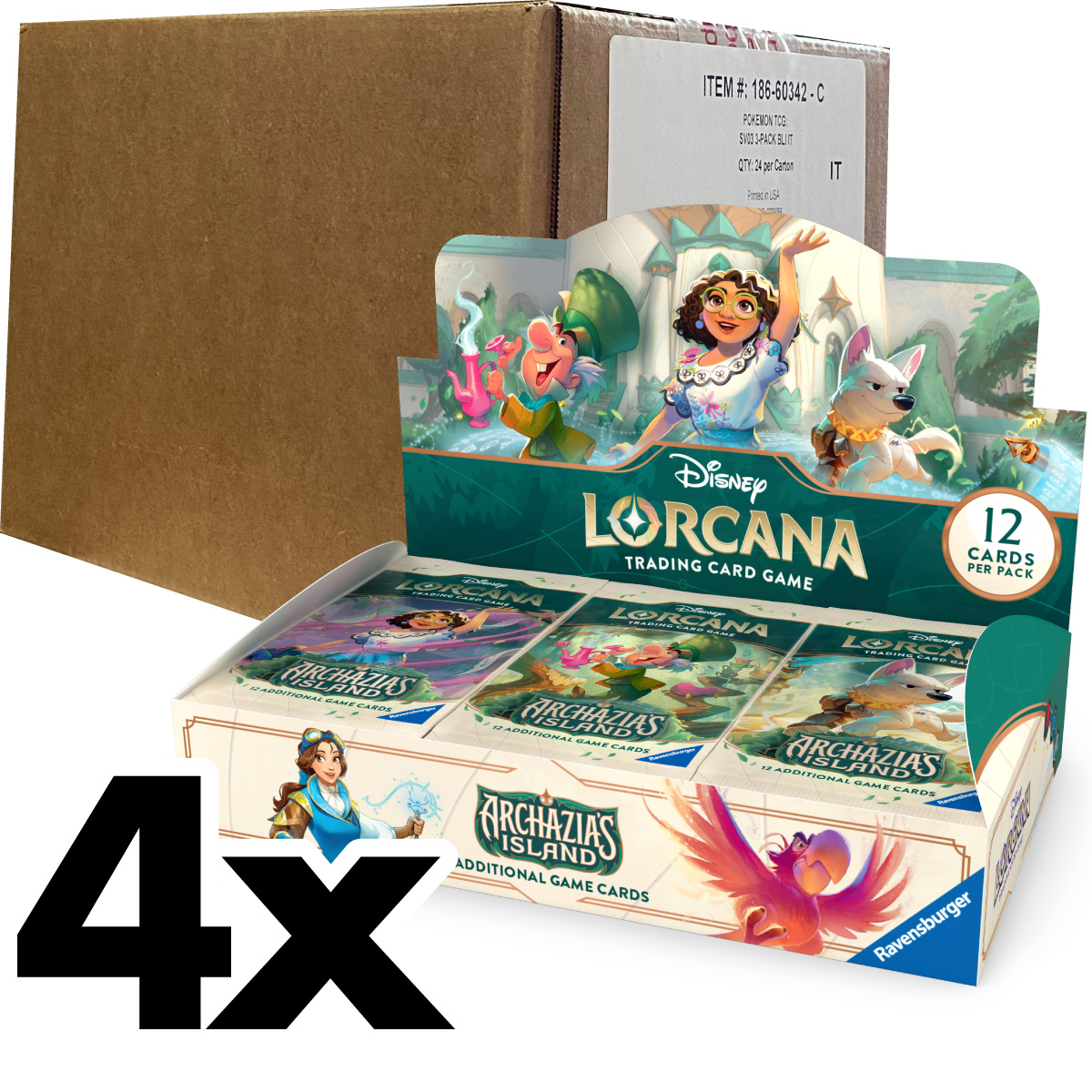 lorcana - archazia's island - case sigillato 4x box 24 buste (eng)