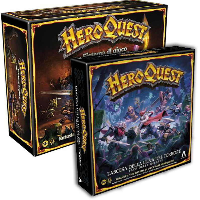 heroquest - bundle gioco base + esp. l'ascesa della luna del terrore