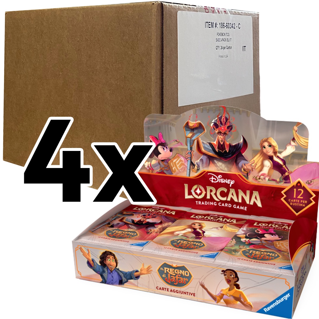 lorcana - il regno di jafar - case sigillato 4x box 24 buste (ita)