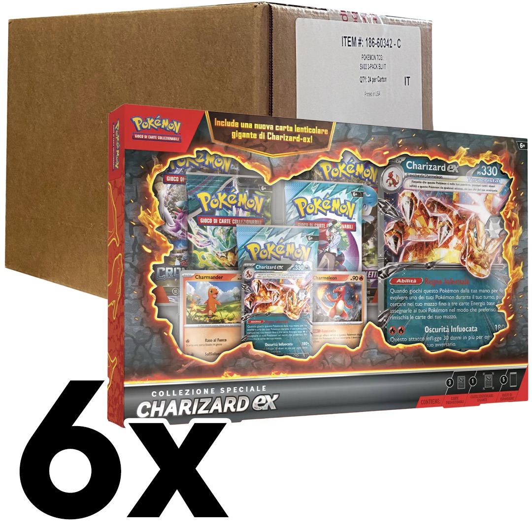 pokemon - collezione speciale charizard-ex - case sigillato 6 pezzi (ita)