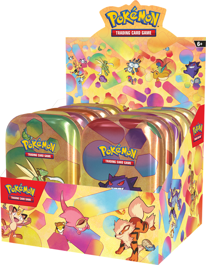 pokemon scarlatto e violetto 151 - box sigillato 10 mini tin da collezione - 1 per tipo (ita)