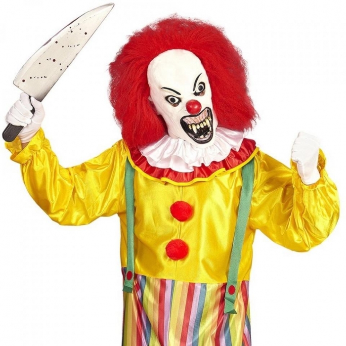 Multicolore 8003558008483 WIDMANN Killer Clown Con Capellie Mini Cappello Maschera Horror 245 Ragazzo 