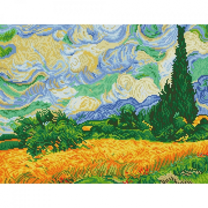 DIAMOND DOTZ Wheat Fields Van Gogh - Diamond Dotz Intermediate Dd9