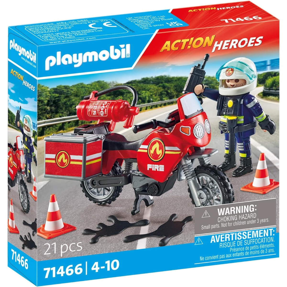 PLAYMOBIL Moto Dei Pompieri Dadi e Mattoncini