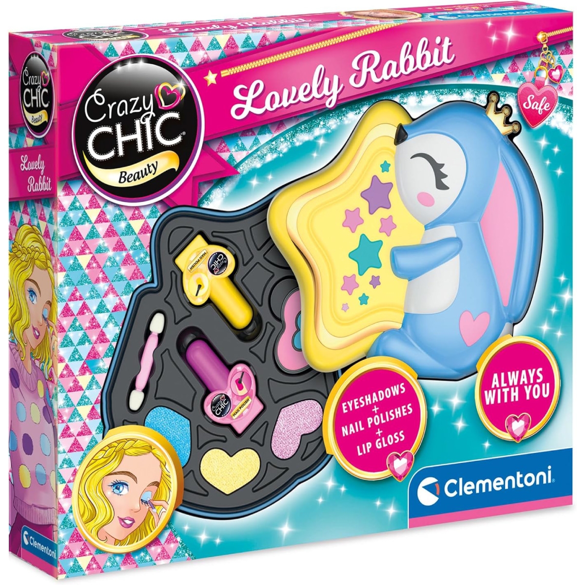 CLEMENTONI Crazy Chic - Lovely Make Up - Rabbit - Dadi e Mattoncini