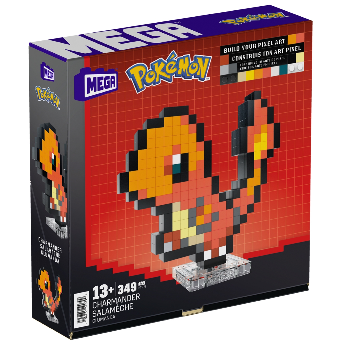 MEGA BLOCKS Mega Pokémon Pixel Art Charmander Dadi e Mattoncini