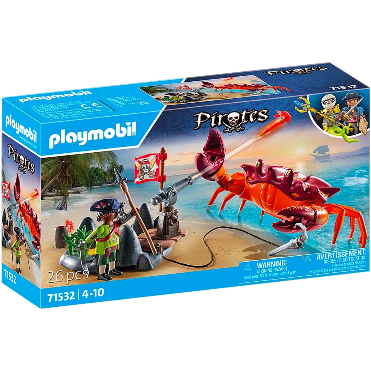 PLAYMOBIL Pirata E Mostro Marino Dadi e Mattoncini