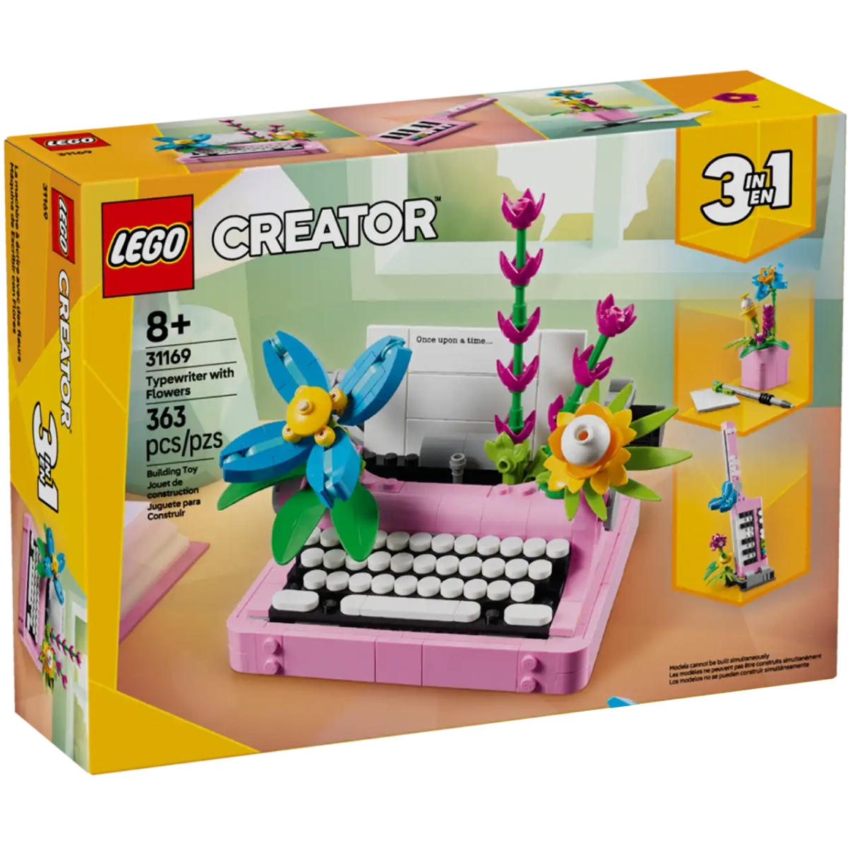 LEGO 31169 Macchina Da Scrivere Con Fiori Dadi e Mattoncini