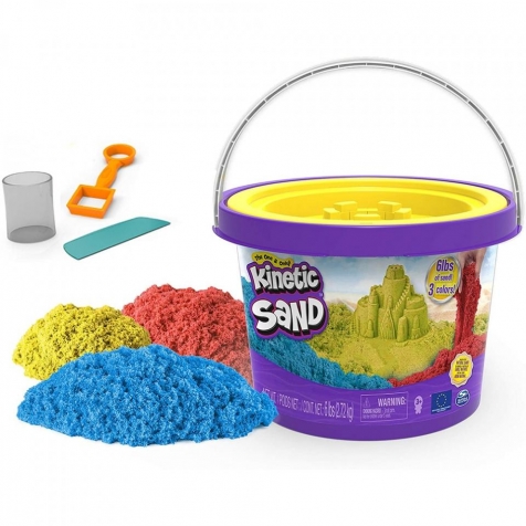 kinetic sand - secchiello con 3 colori 2,72 kg