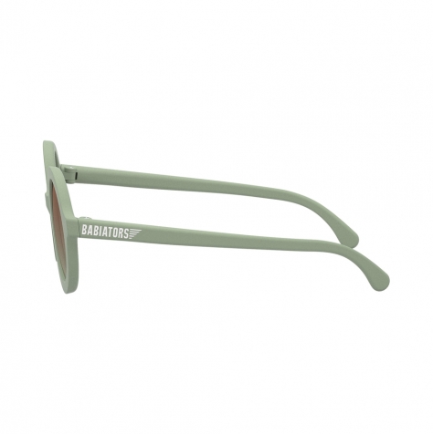 occhiali da sole euro round - sage green - lenti ambra - 100% protezione uva e uvb 3-5 anni