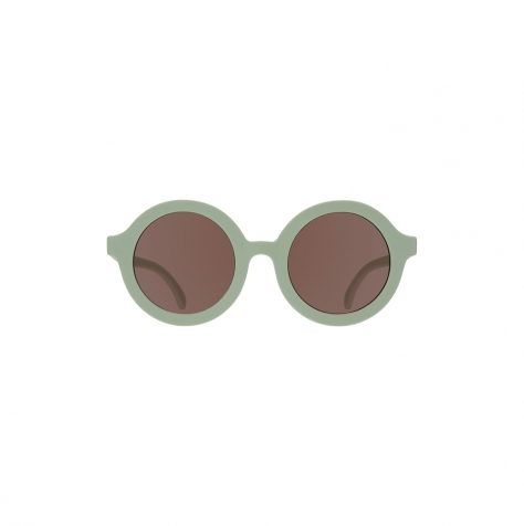 occhiali da sole euro round - sage green - lenti ambra - 100% protezione uva e uvb 0-2 anni