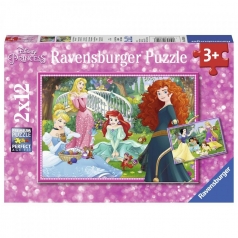 disney princess - puzzle 2x12 pezzi