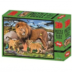 puzzle 3d 500 pezzi - famiglia di leoni