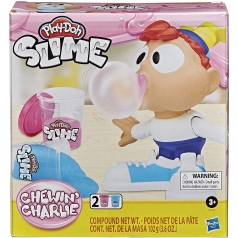 play-doh slime chewin' charlie 2 barattolini rosa e azzurro