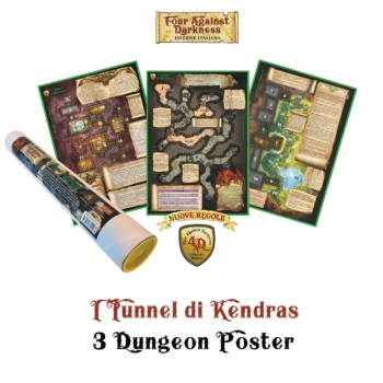 four against darkness - i tunnel di kendras - 3 dungeon poster giocabili