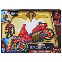 spiderman no way home - spiderman integrated suit con moto - mystery webgear personaggio 15cm