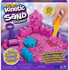 kinetic sand - castelli di sabbia - sabbia scintillante rosa 454g