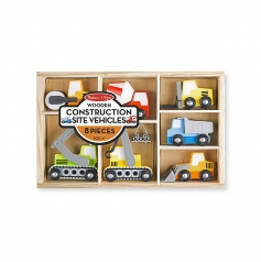 veicoli del cantiere in legno - 8 pezzi con scatola - ottima idea regalo!