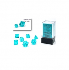 mini translucent azzurro/bianco - set di 7 dadi poliedrici