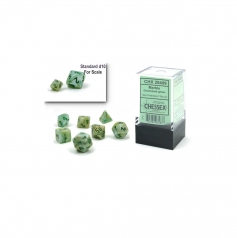 mini marble verde/verde scuro - set di 7 dadi poliedrici