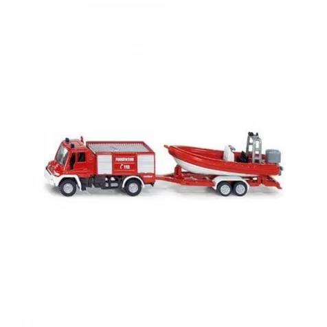 unimog dei pompieri con barca
