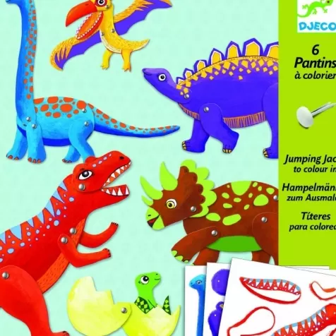 pupazzi da colorare e animare - 6 dinosauri