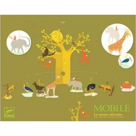 la savana africana - elementi a sospensione per culla o cameretta