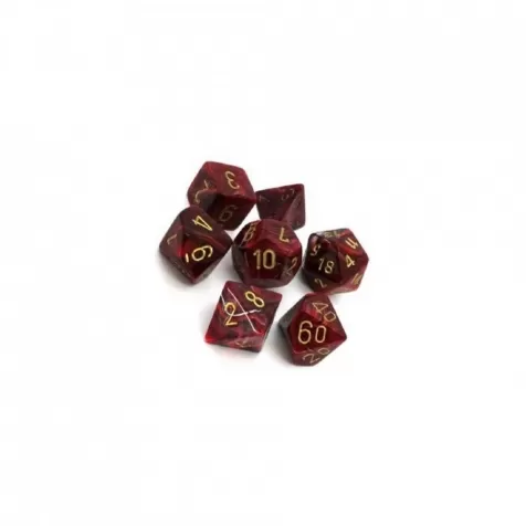 vortex rosso/oro - set di 7 dadi poliedrici