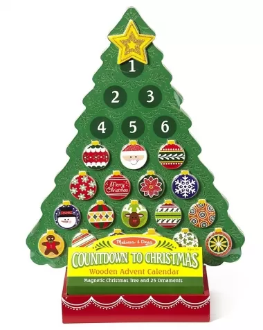 calendario dell'avvento in legno - 24 decorazioni magnetiche - ottima idea regalo!