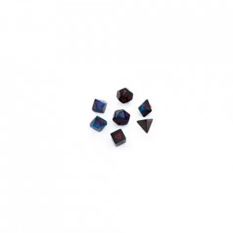 gemini blu e nero/rosso - set di 7 dadi poliedrici