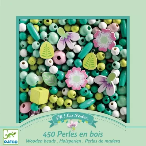 perle di legno - foglie e fiori: 1