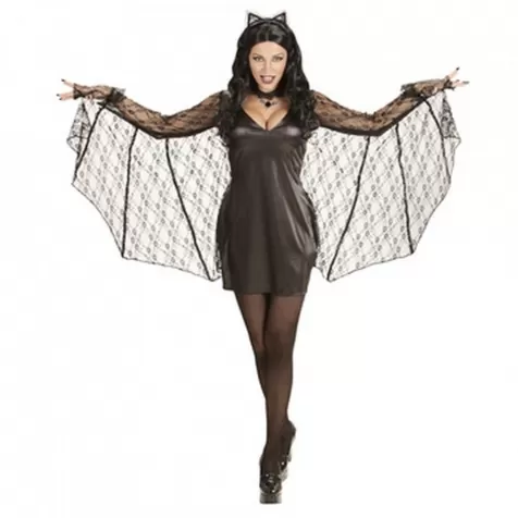 costume batwoman - vestito con ali e orecchie taglia m