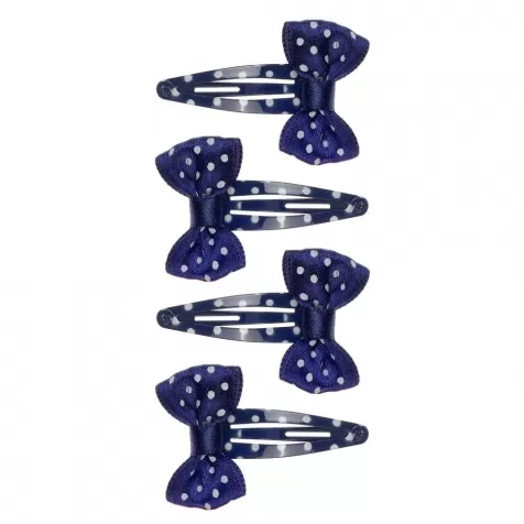 mollettine per capelli myrna blu a pois bianchi con fiocco