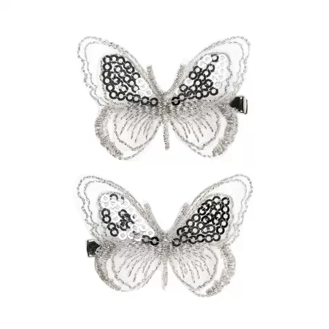 clip per capelli melanie farfalle argento