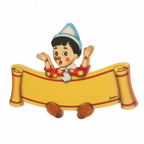 targa grande pinocchio braccia in alto