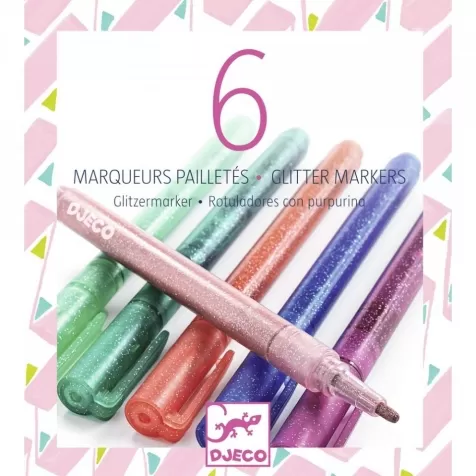 6 Penne Gel Glitter di Djeco - un bel regalo per bambini