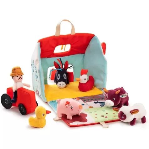 la fattoria peluche - set gioco con casetta personaggi e animali: 2