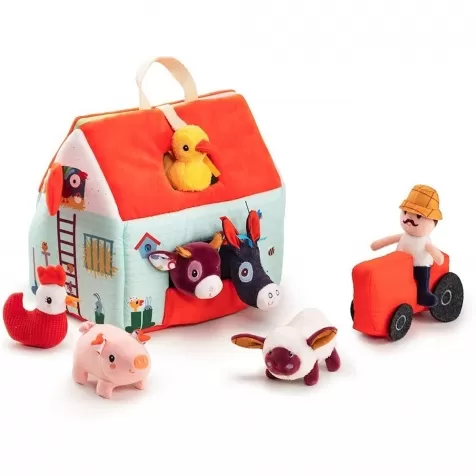 la fattoria peluche - set gioco con casetta personaggi e animali: 3