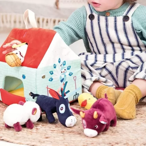 la fattoria peluche - set gioco con casetta personaggi e animali: 5