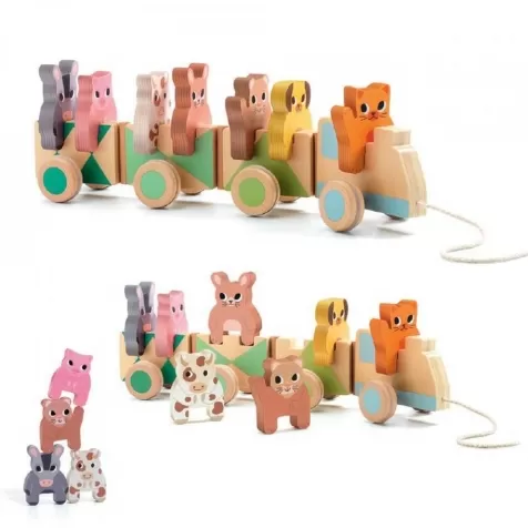 trainimo farm - trenino della fattoria trainabile in legno