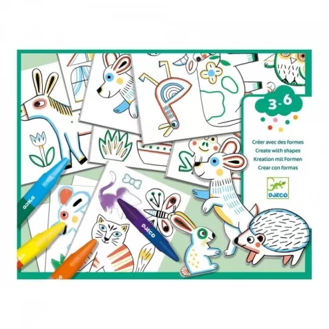 crea con le forme - set collage con gli animali
