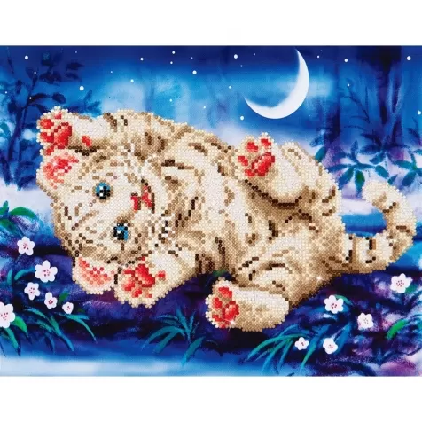 baby tiger roly poly - diamond dotz intermediate dd5.005 35.5x27.9cm