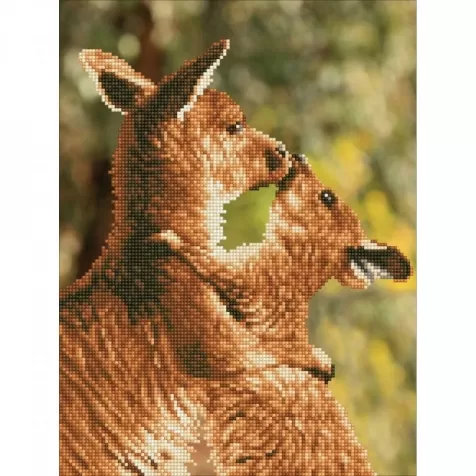 kissing kangas - diamond dotz intermediate dd6.001 31x41cm